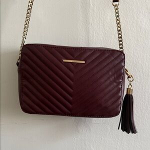 ALDO Burgundy Quilted Crossbody Bag